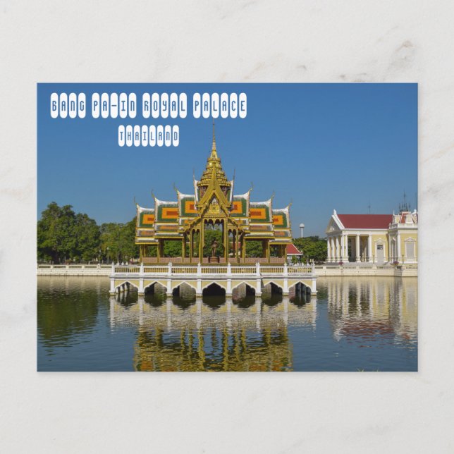 Postal Palacio Real Bang Pa-In en Tailandia (Anverso)