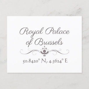 Postal Palacio Real de Bruselas Longitud de la Latitud