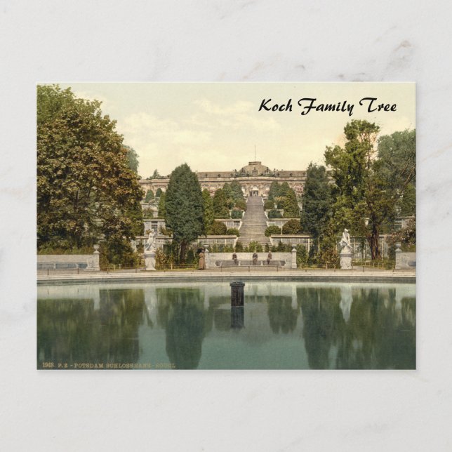 Postal Palacio Sanssouci, Potsdam, Berlín, Alemania (Anverso)