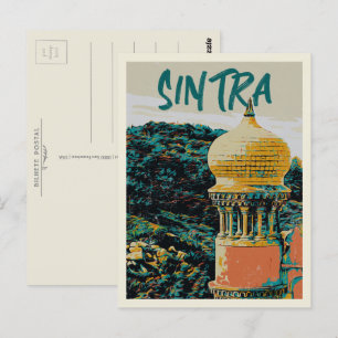 Postal Palacio Sintra Pena ilustracion Portugal Postcard