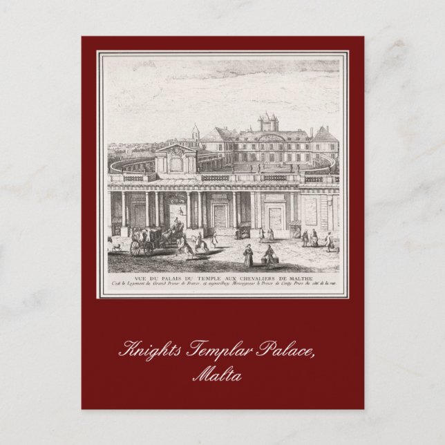 Postal Palacio Templario de los Caballeros, Malta (Anverso)
