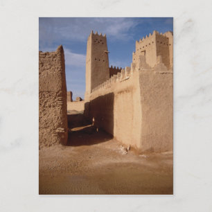 Postal Palacio Thunyan, ciudad antigua, Najd, Arabia Saud