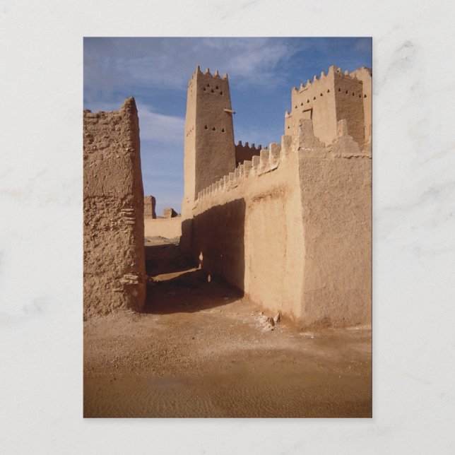 Postal Palacio Thunyan, ciudad antigua, Najd, Arabia Saud (Anverso)