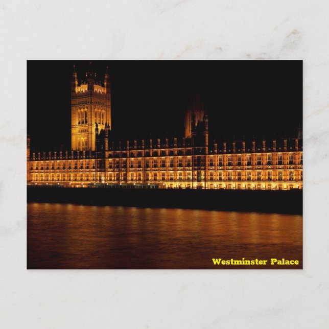 Postal Palacio Westminster de noche (Anverso)