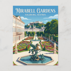 Postal Palacio y Jardines de Mirabell Austria