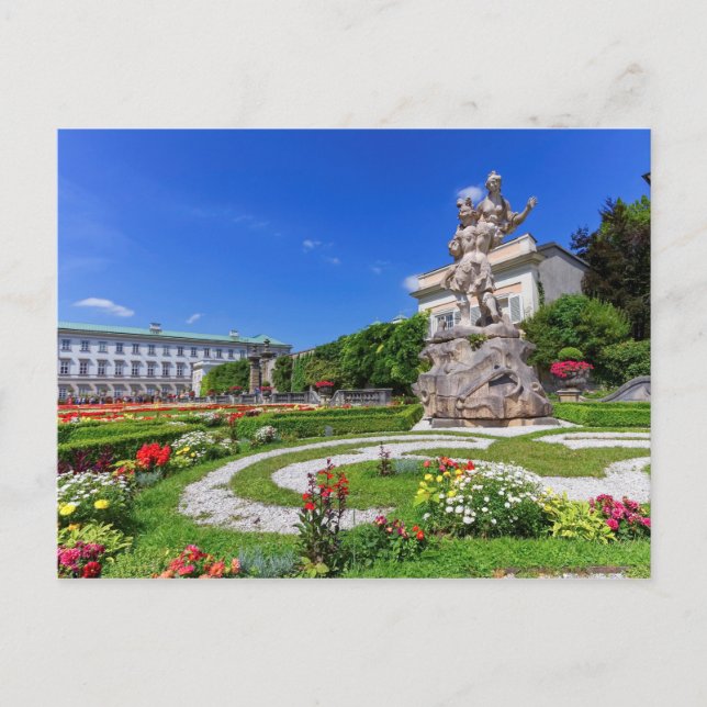Postal Palacio y jardines Mirabell, Salzburgo, Austria (Anverso)