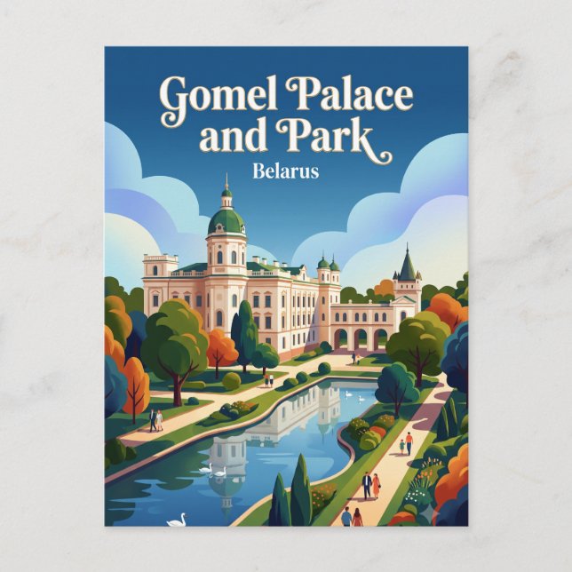 Postal Palacio y Parque de Gomel Bielorrusia (Anverso)