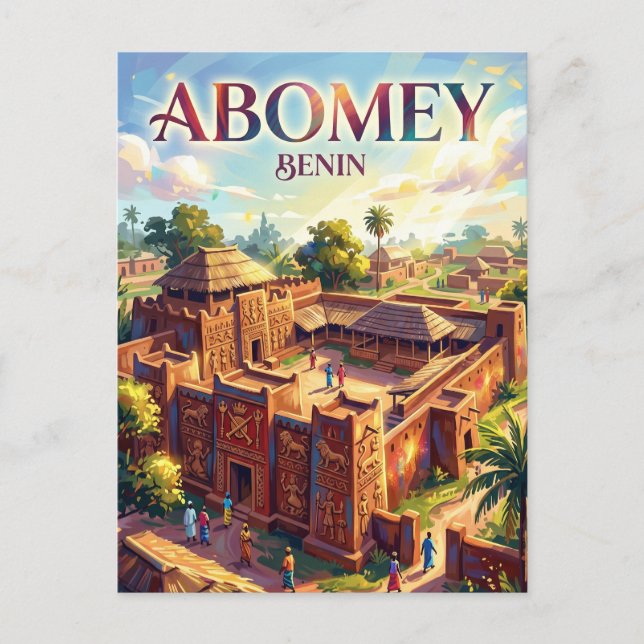 Postal Palacios Reales de Abomey Benín (Anverso)