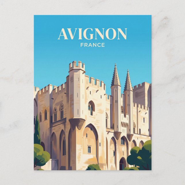 Postal Palais des Papes Francia (Anverso)