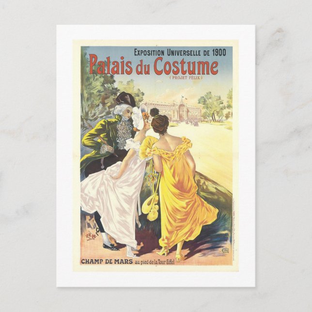 Postal Palais du Costume de la exposición de 1900 (Anverso)