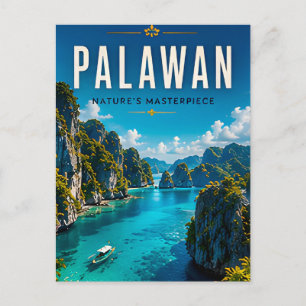 Postal 🏝️ Palawan Filipinas Decoración de Laguna 🌊