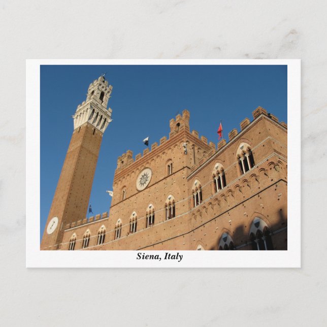 Postal Palazzo Pubblico, Piazza del Campo, Siena Italia (Anverso)