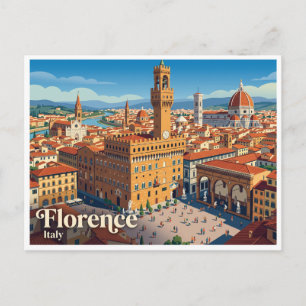 Postal Palazzo Vecchio y Piazza della Signoria Florencia