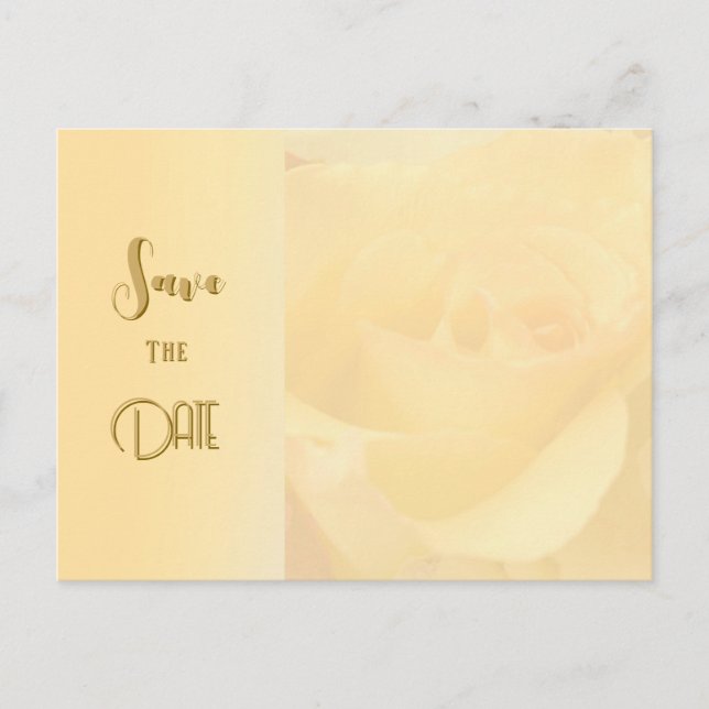 Postal Pale Yellow Rose Invitation (Anverso)