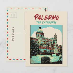 Postal Palermo, La Catedral ilustracion Sicilia Italia P