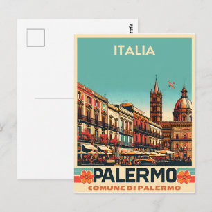 Postal Palermo Sicilia regalos souvenirs vintage italiano
