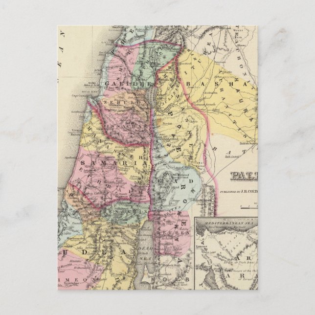 Postal Palestina con Arabia Petraea (Anverso)