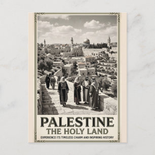 Postal Palestina La Tierra Santa Arte de Viaje Vintage