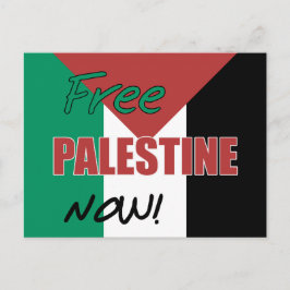 Postal Palestina Libre ahora bandera palestina