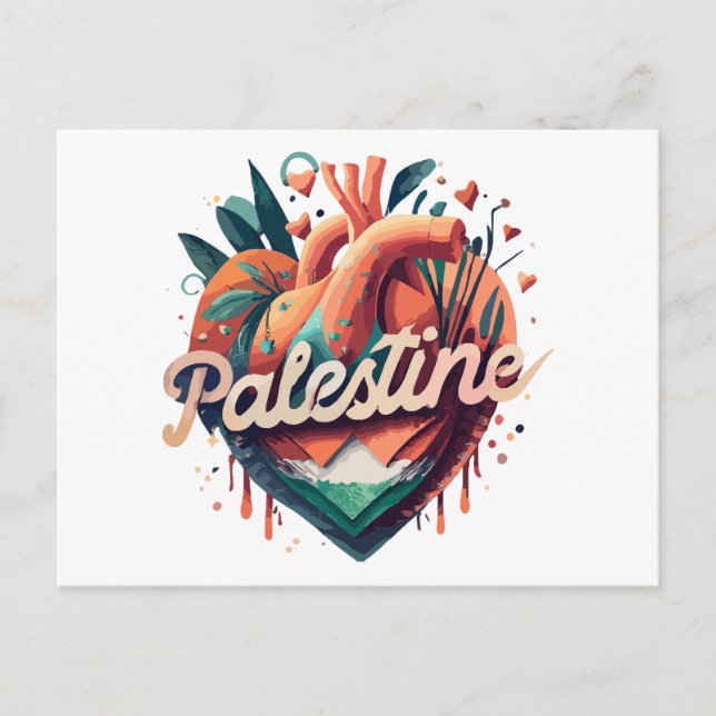 Postal Palestina libre, estoy con palestina, apoya a Pa (Anverso)