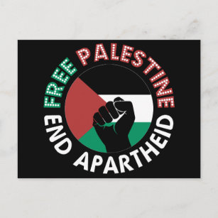 Postal Palestina Libre termina con bandera del Apartheid 