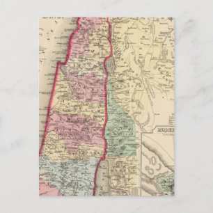 Postal Palestina, Mapa de Jerusalén por Mitchell