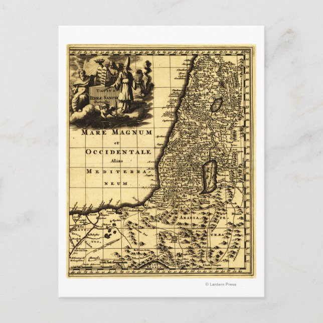 Postal Palestina: Mapa PanorámicoPalestina (Anverso)