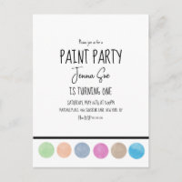 Paleta de Acuarela de Fiesta de Pintura Cumpleaños