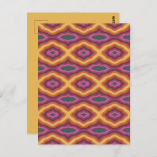 Postal Paleta de colores bohemias Wavy Lattice Pattern Ar