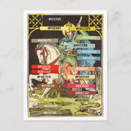Postal Paleta de colores para San Jorge a caballo (BS 01)
