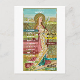 Postal Paleta de colores para Santa Inés de Roma (BC 01)