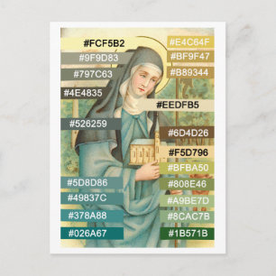 Postal Paleta de Colores para St. Brigid de Irlanda (M 01