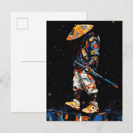 Postal Paleta de Cuchillo de Ninja Cibernético Naranja Ne