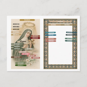 Postal Paletas de Colores para Sta. Rita de Cascia (M 015