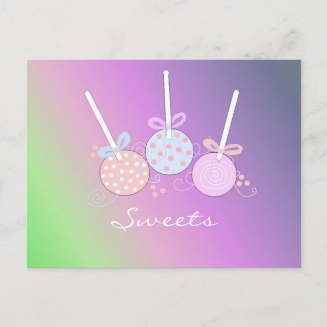 Postal Paletas de pastel de colores pastel (Anverso)