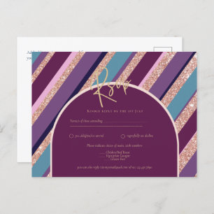 Postal Palette Plum Morple Turquoise Rosa Boda de oro