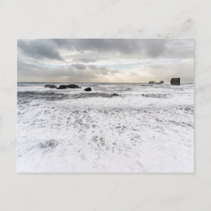 Postal Pálido paisaje marino espumoso, Islandia