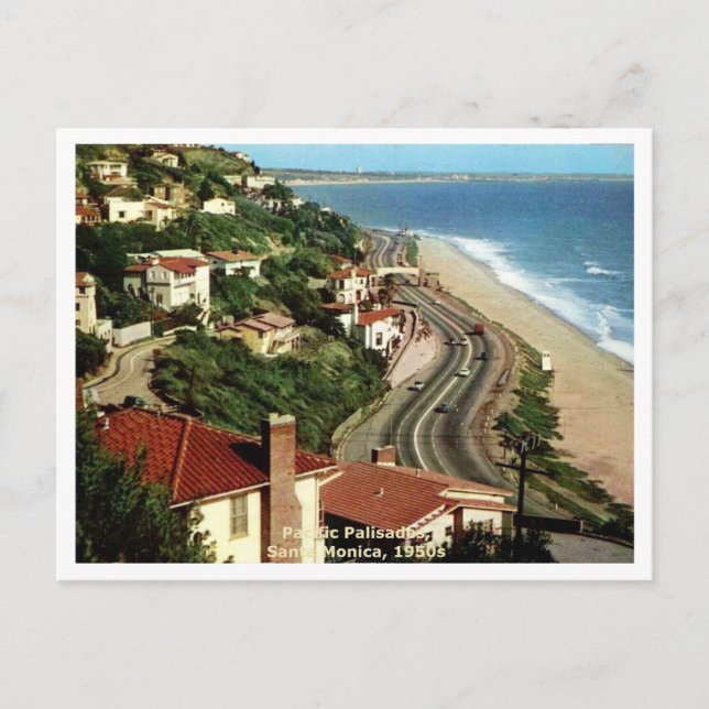 Postal Palisades del Pacífico, Santa Mónica CA de los año (Anverso)