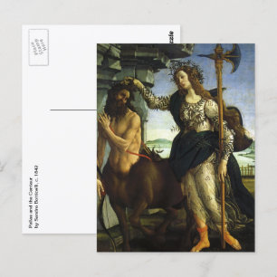 Postal Pallas (Minerva) y Centaur de Sandro Botticelli