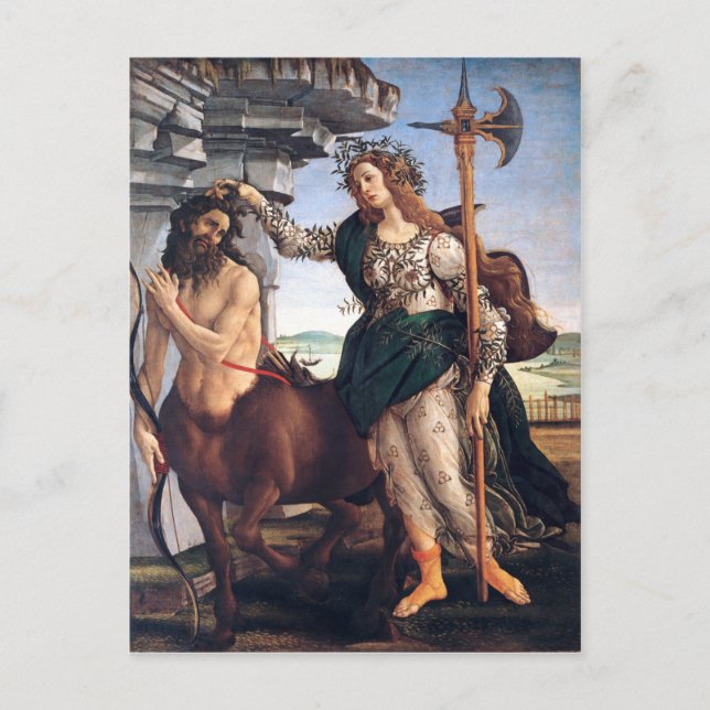 Postal Pallas y el Centaur, Sandro Botticelli (Anverso)