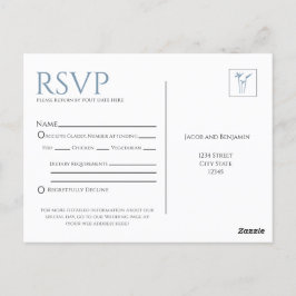 Postal Palm azul RSVP Postcard Insert