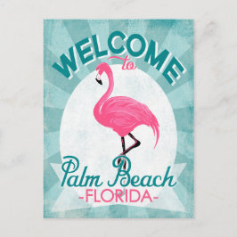 Postal Palm Beach Florida Flamingo rosa - Retro Vintage T