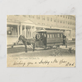 Postal Palm Beach, FLorida Resort y burro trolly 1908