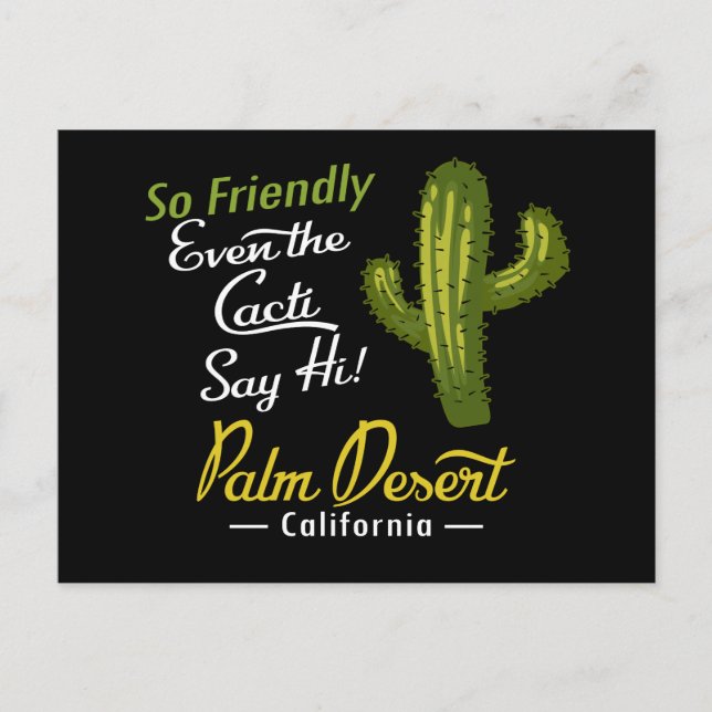 Postal Palm Desert Cactus Funny Retro (Anverso)