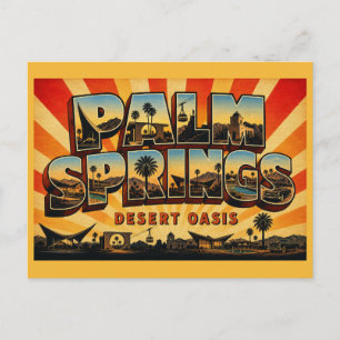 Postal Palm Springs Oasis del Desierto de California Arte