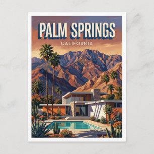 Postal Palm Springs San Jacinto Vista de Montaña Californ