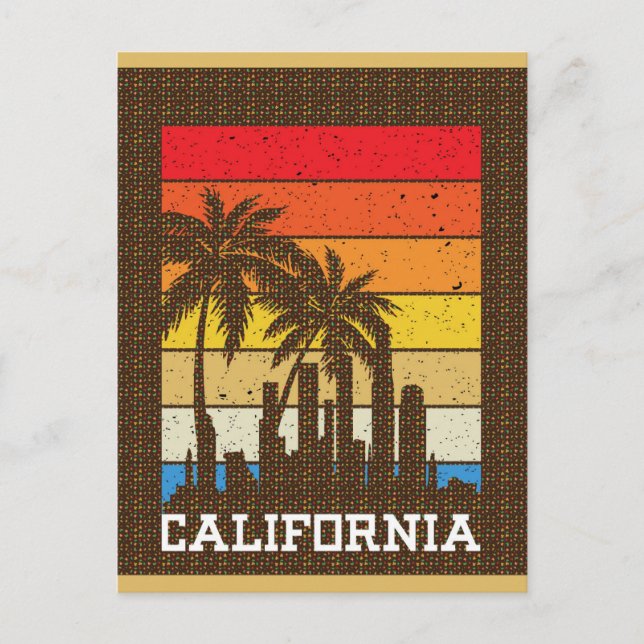 Postal Palm Tree de California City Skyline (Anverso)