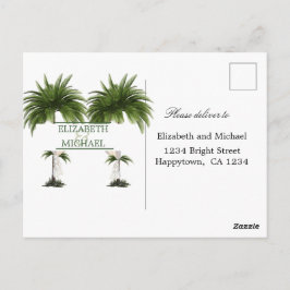 Postal Palm Tree Elegant Moda moderna Boda judía RSVP