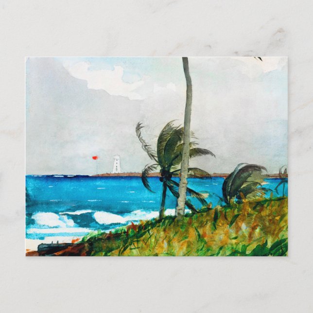 Postal Palm Tree Nassau por Winslow Homer (Anverso)