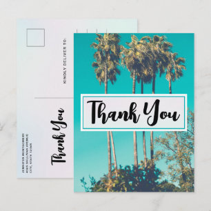 Postal Palm Trees Tropicales California Retro Gracias